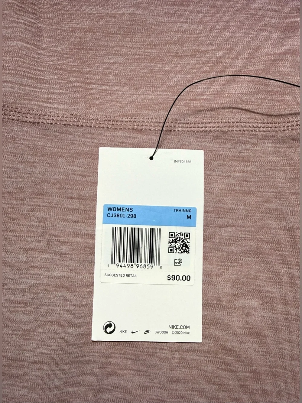 NWT Nike Yoga Luxe Infinalon 7/8 Leggings M Smokey Mauve Dri-FIT